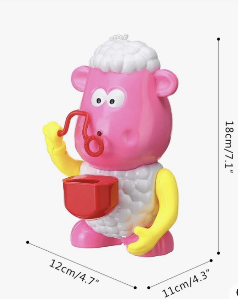 Pink Sheep--Kids Bubble Machine Automatic Bubble Blower + Light and sound