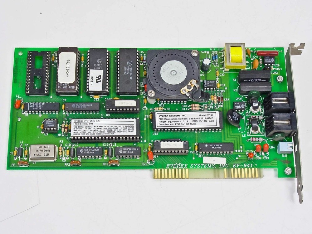 Everex Systems EV-941 Internal 8-Bit ISA Modem Card