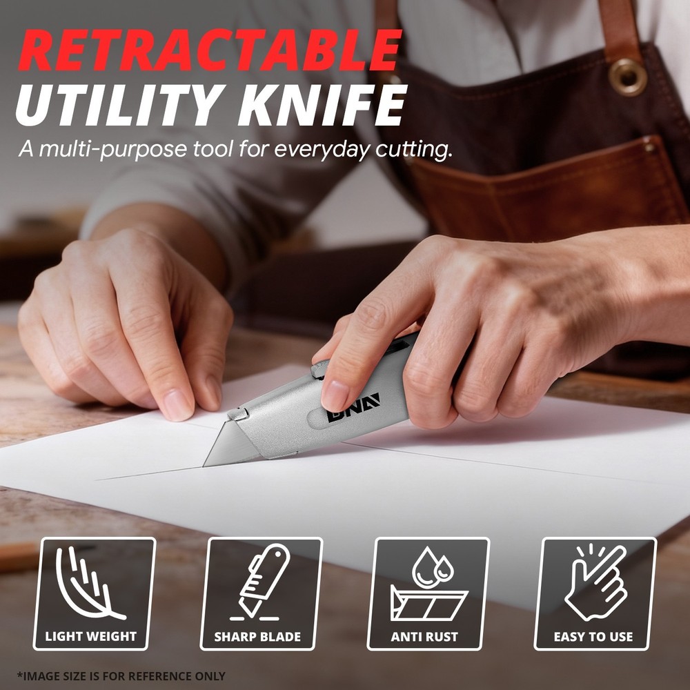 10X Lock Foldable Retractable Blade Utility Knife Back Box Solid Die Cast Cutter