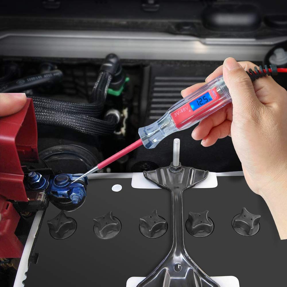 3–65V Digital LCD Circuit Tester Test Light with Long Spring Wire