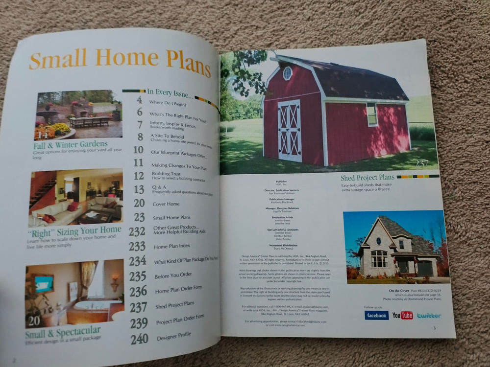 Small Home Plans Magazine Volume 7, Issue 2 192 home designs plus shed projects