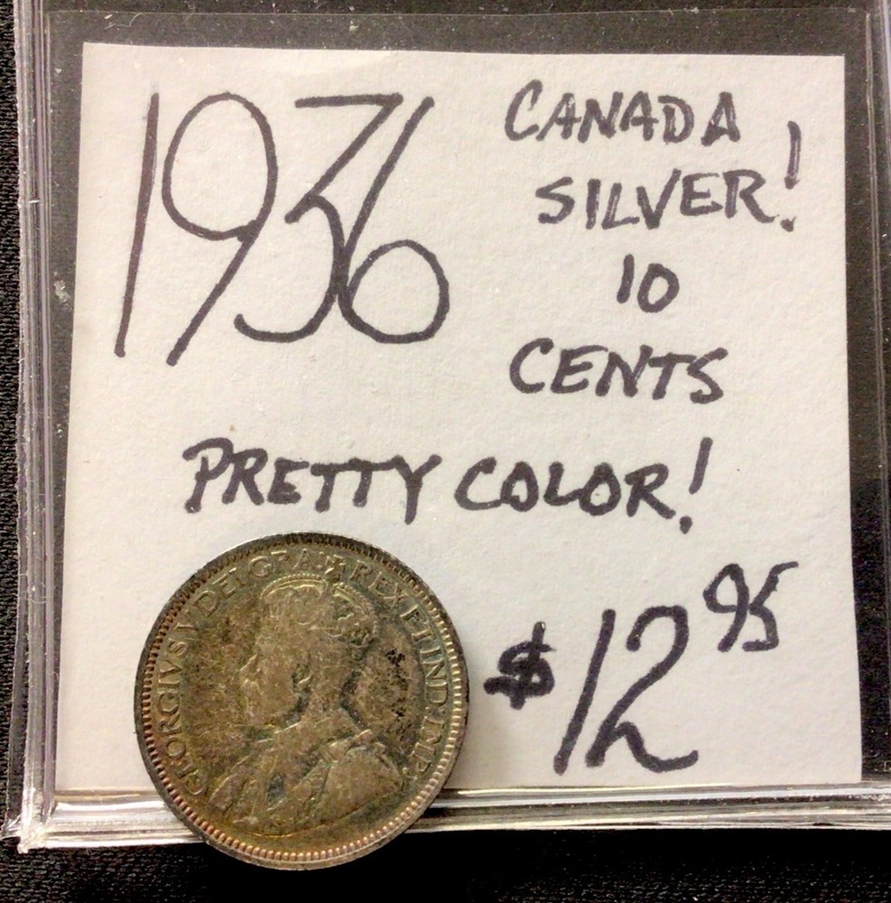 1936 Canada Silver! 10 Cent! ENN Coins