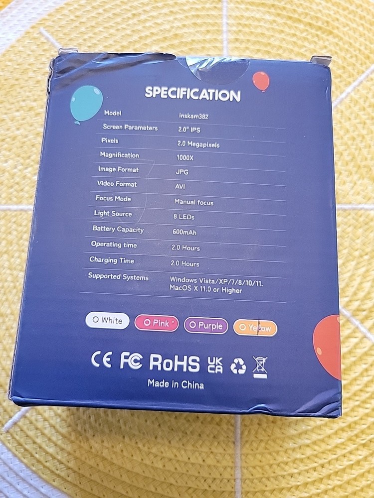 Kids Microscope, 1000X Portable Mini Pocket Microscope with 2.0″ IPS Screen & 8