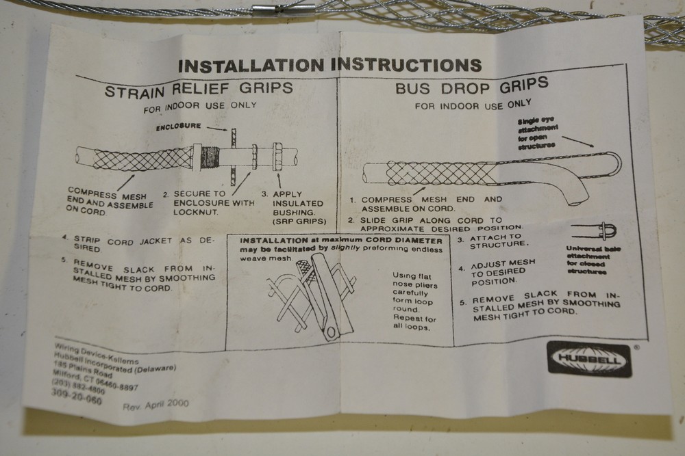 HUbbell Genuine Kellems Cable Pull Pulling Grip 0.56"-0.73" INV=17286