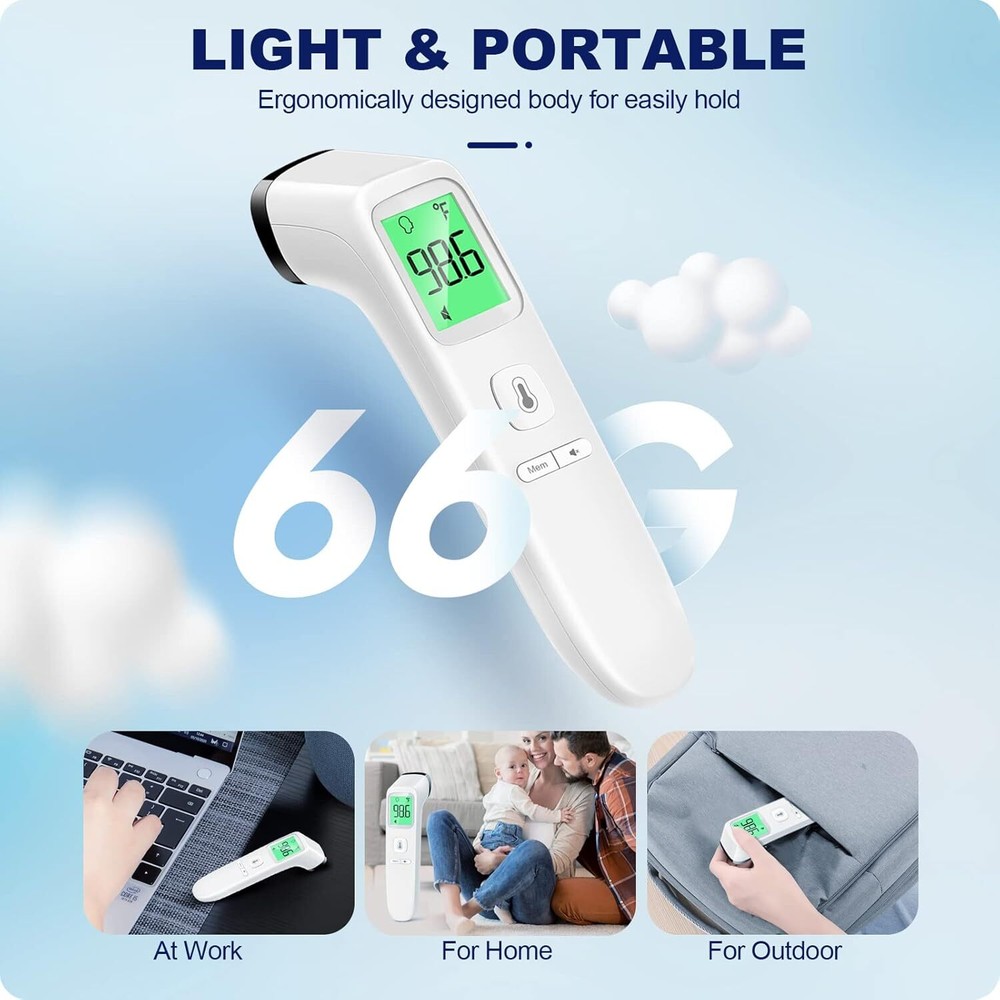 No-Touch Thermometer – Digital Forehead & Object Mode, FSA/HSA Eligible