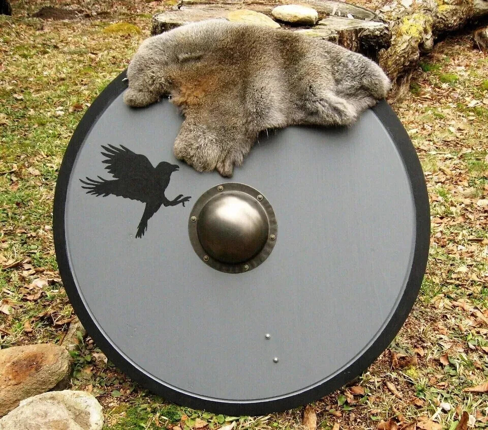 Medieval Shield Round 24" LARP Replica Armor Cosplay Shield Halloween Decor Gift