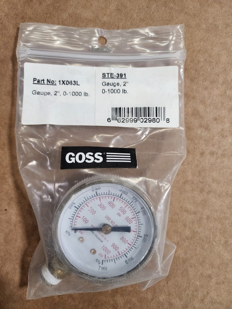 GOSS TORCH EQUIPMENT GAUGE, NITGN 2" STE-391