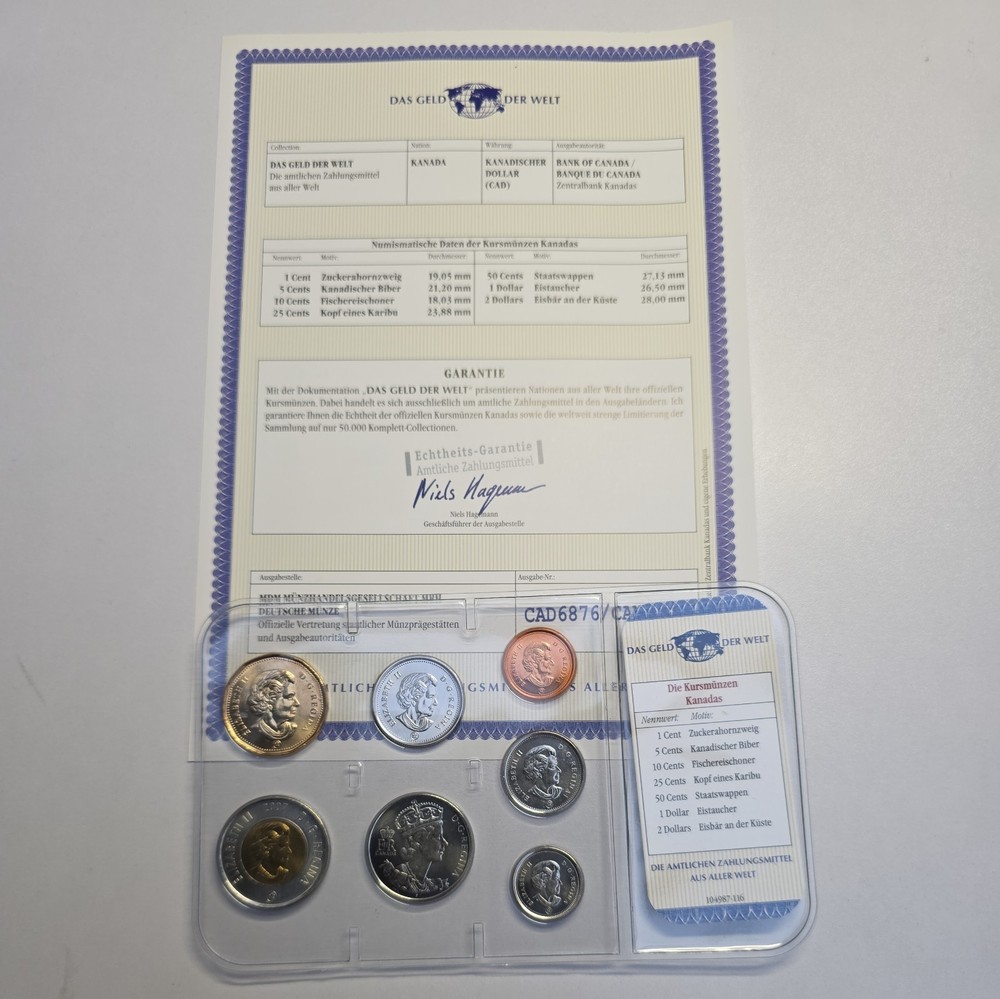 1 Cent - 2 Dollars 2002-2007 Excellent Condition Coins Set Canada
