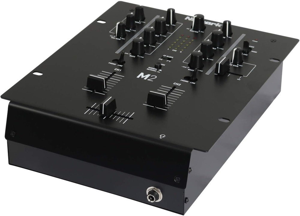 M2 - 2-Channel Scratch DJ Mixer, Rack Mountable with 3-Band EQ, Microphone Input