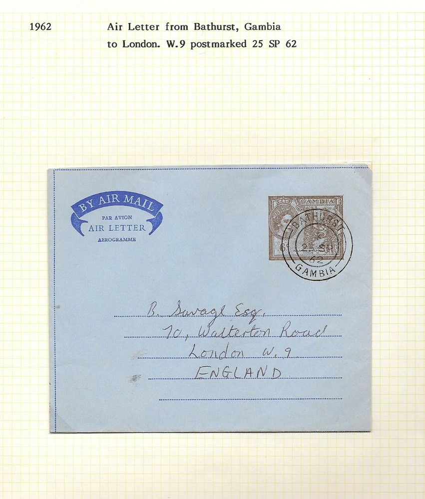GAMBIA AEROGRAMMES KGVI/QEII (11)