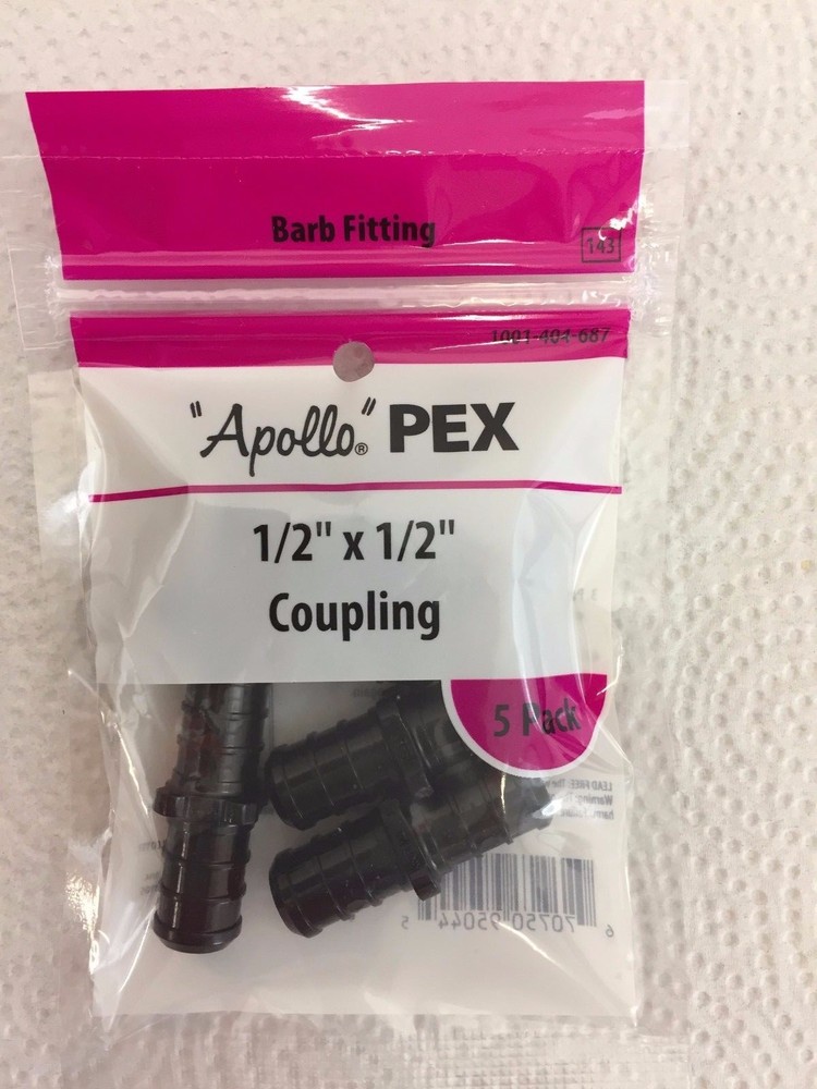 Apollo 1/2 in. Plastic PEX Barb Coupling (5-Pack) NSF