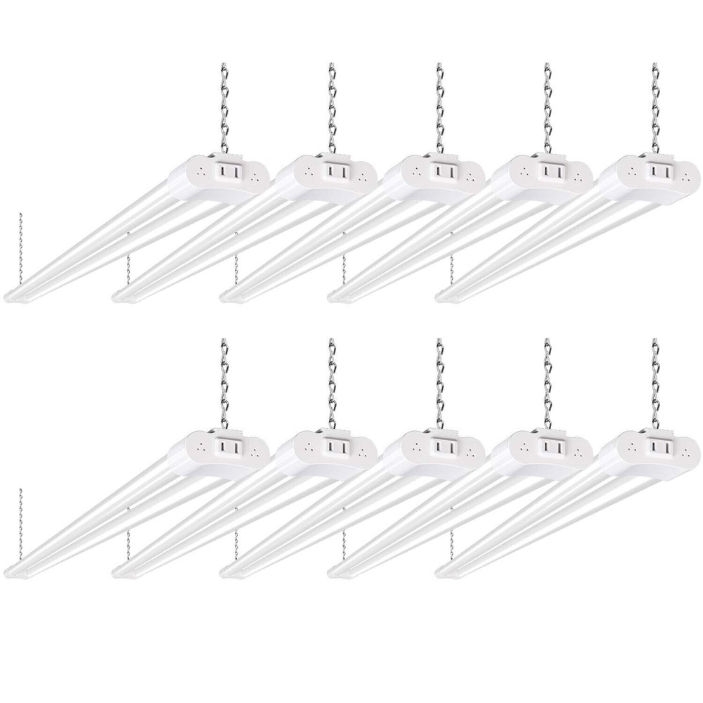 4FT Linkable LED Utility Light Fixture, 4400lm, 42W, 5000K Daylight,10 Pack