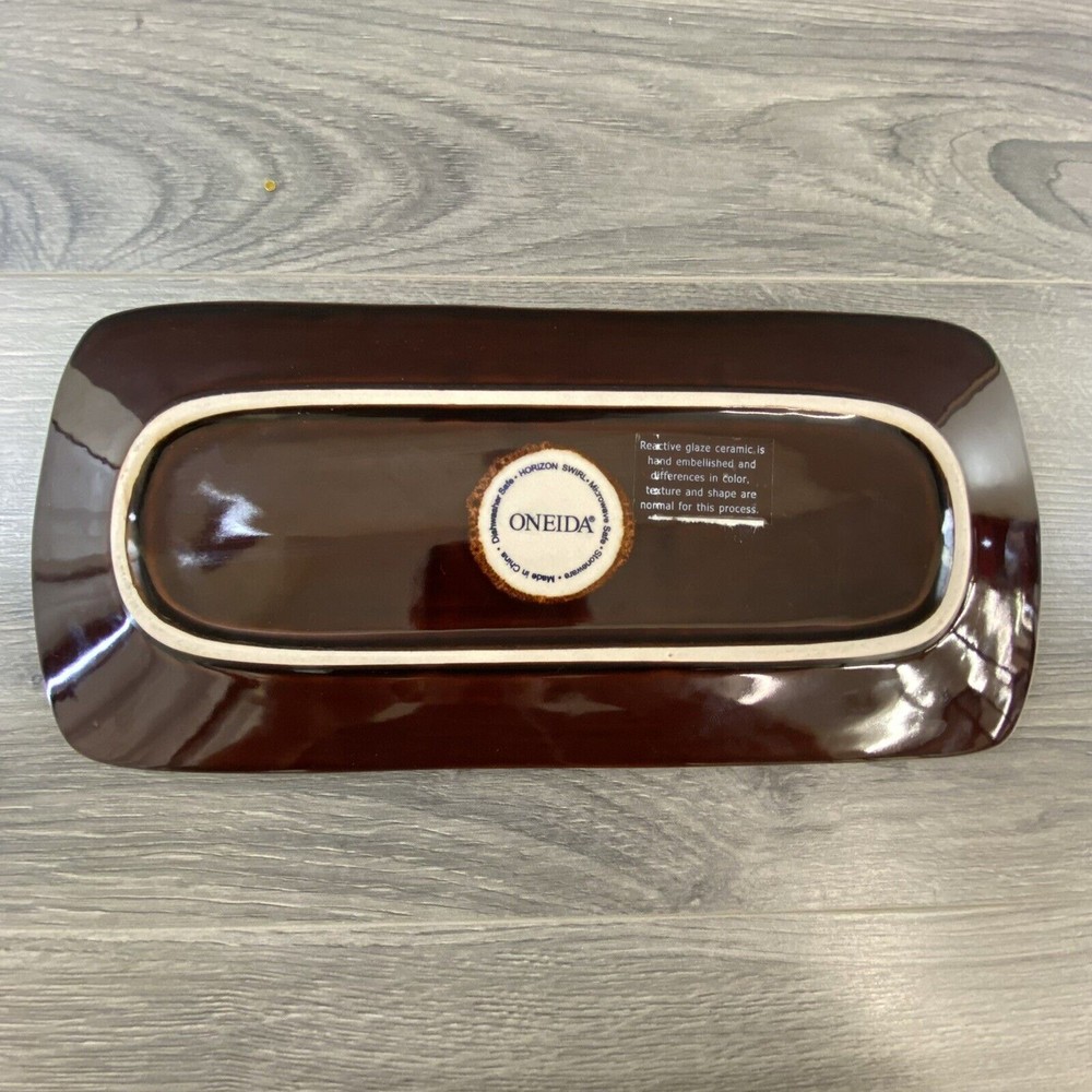 ONEIDA HORIZON SWIRL BEAUTIFUL RECTANGULAR SERVING PLATTER 12” X 6” RETRO
