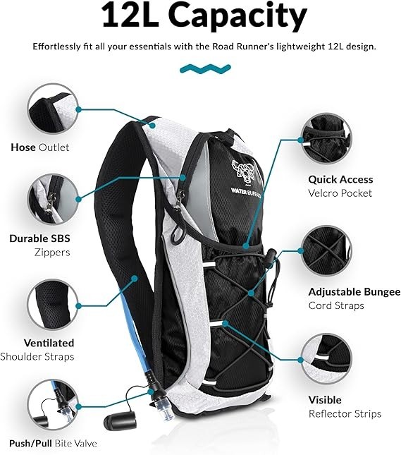 Water Buffalo Hydration Backpack Lightweight Hydration Pack with 2L Water Blader