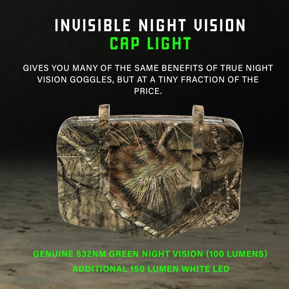 MODERN NEEDS Night Vision Cap Light –Compact, Clip-On Hat Flashlight Powered b
