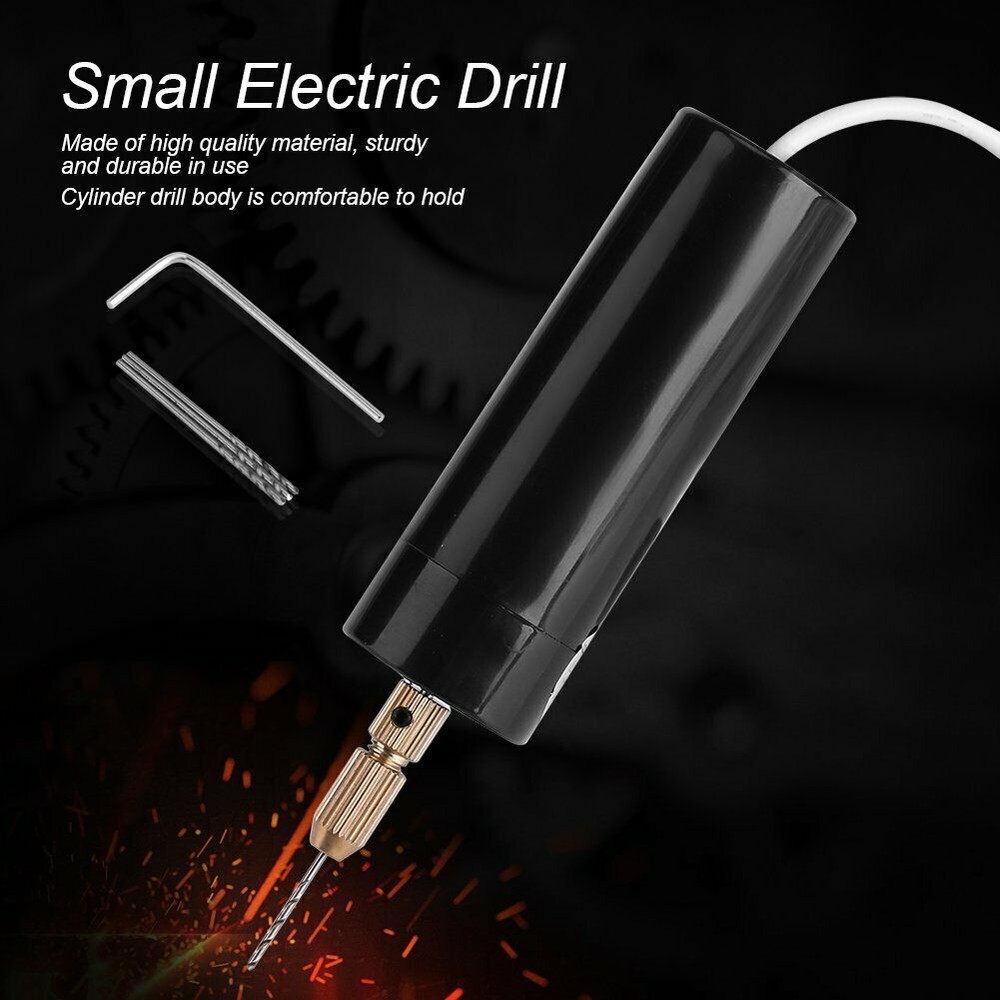 Portable USB Micro Drill Bits Set Mini Electric Small Hand Power Drill Tool Kit