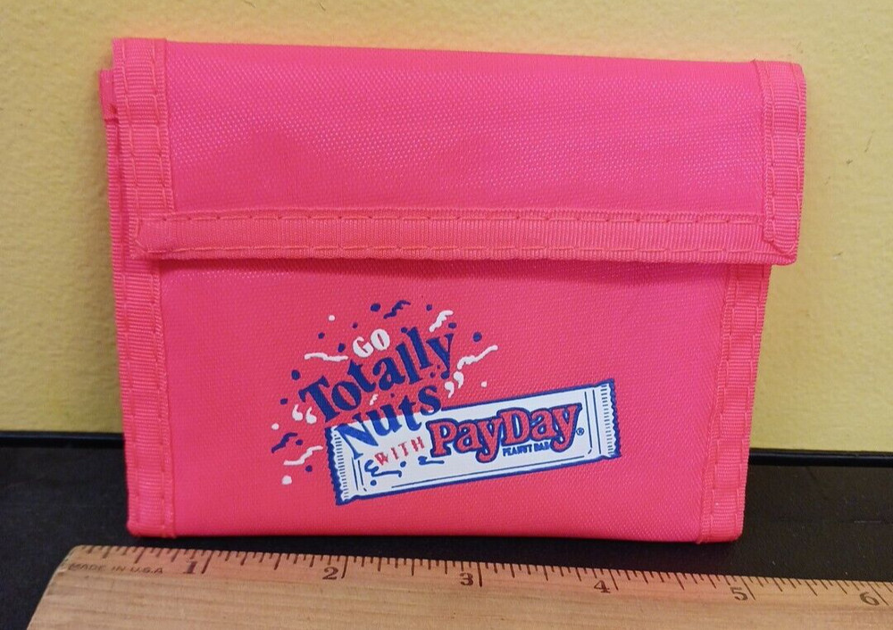 Payday Candy Wallet Vintage Fabric Hook and Loop Go Totally Nuts Promotional