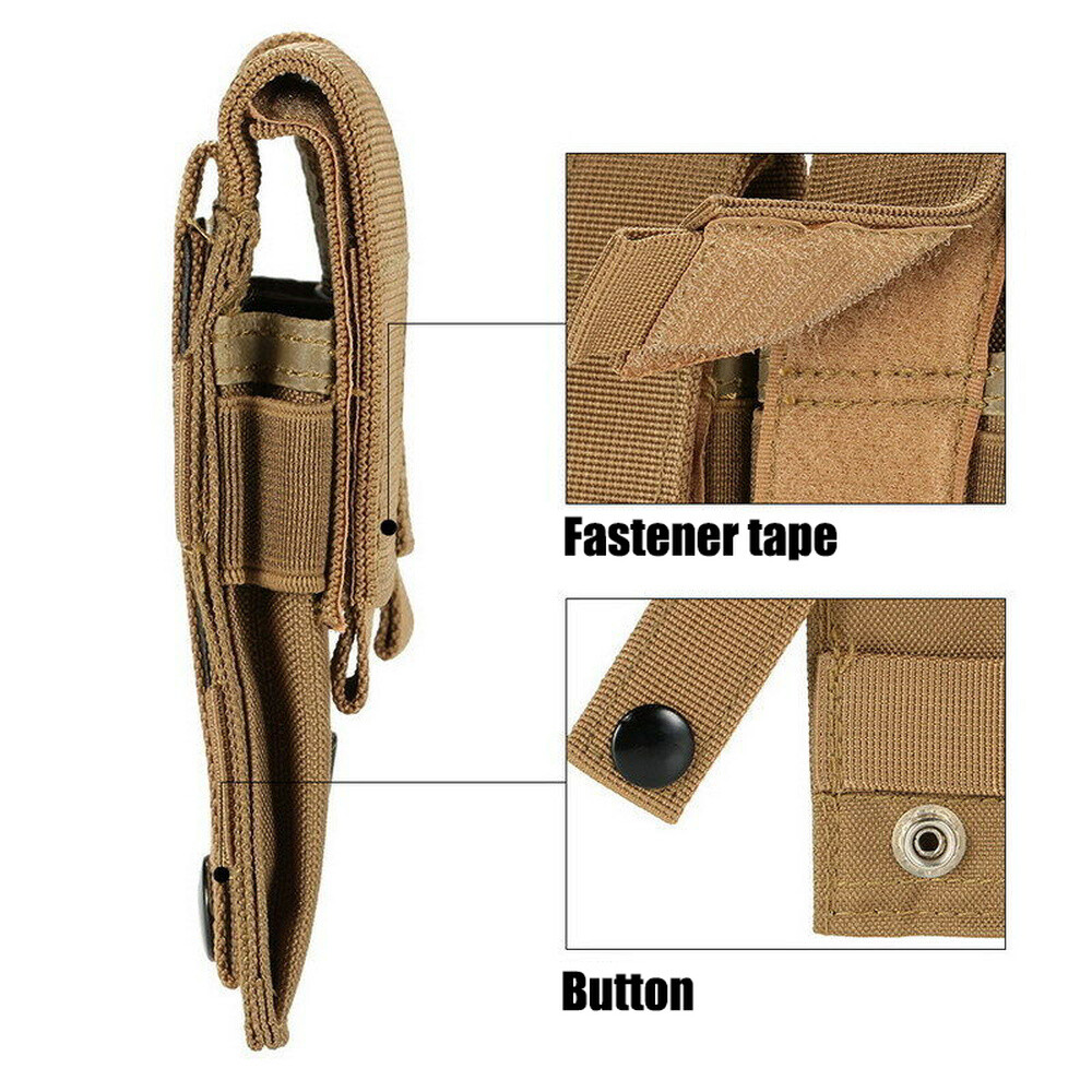 Tactical MOLLE 9mm Magazine Pouch Single/Double Stack Pistol Mag Bag Holder Case