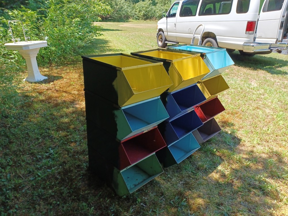 1 Vintage Stackable metal Storage bin large Parts Bin#5 stackbin corp 11 avail.