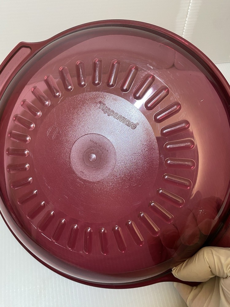 VTG Tupperware TupperWave Stack Cooker Microwave Steamer Cranberry Red 4 Pieces