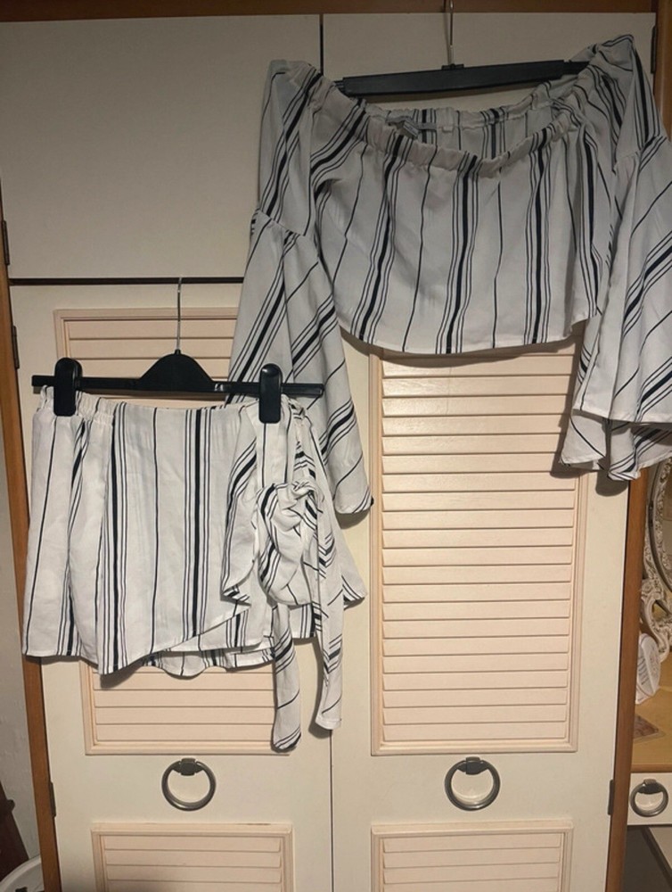 Fashion Nova stripped matching co ord set