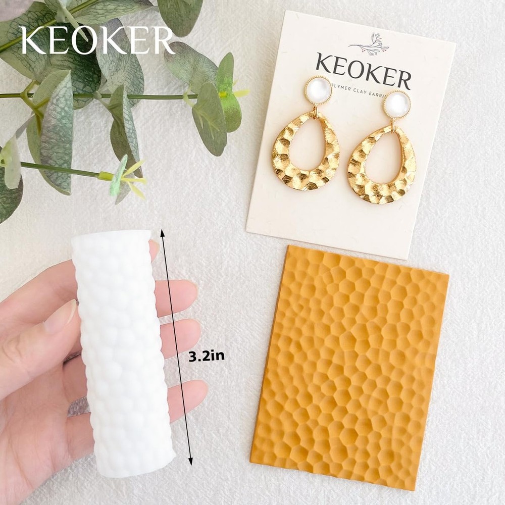 KEOKER 3PCS Polymer Clay Texture Rollers - Like Clay Texture Sheets, Great wi...