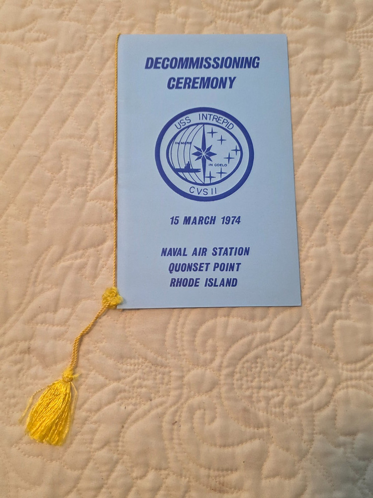 USS Intrepid (CVs-11) Decommissioning Program, 30 Year Pamphlet, Patch & Invite