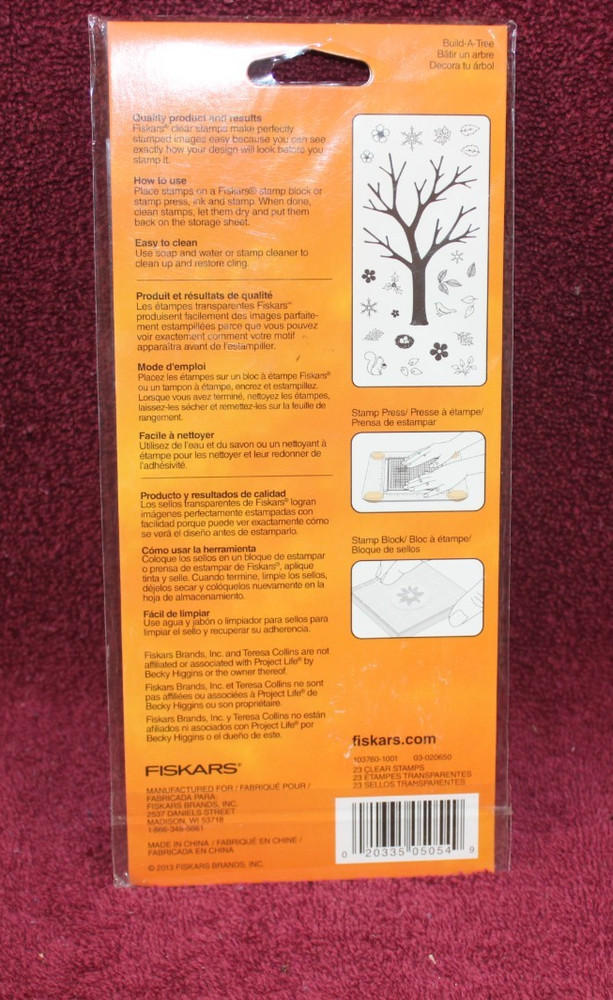 Fiskars Clear Cling Stamps - Build A Tree