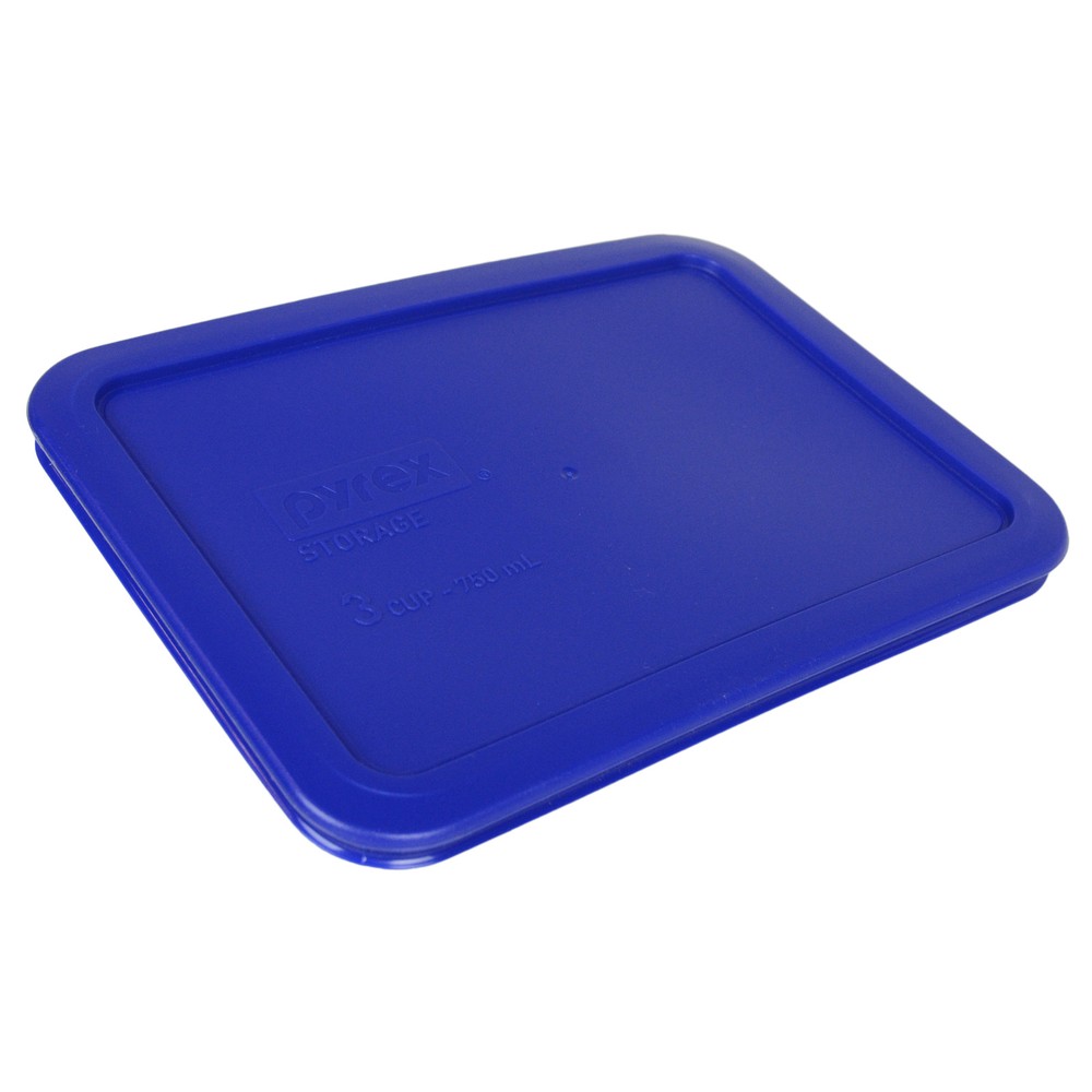 Pyrex 7210-PC 3 Cup Cobalt Blue Rectangular Plastic Lid 2PK for Glass Dish New
