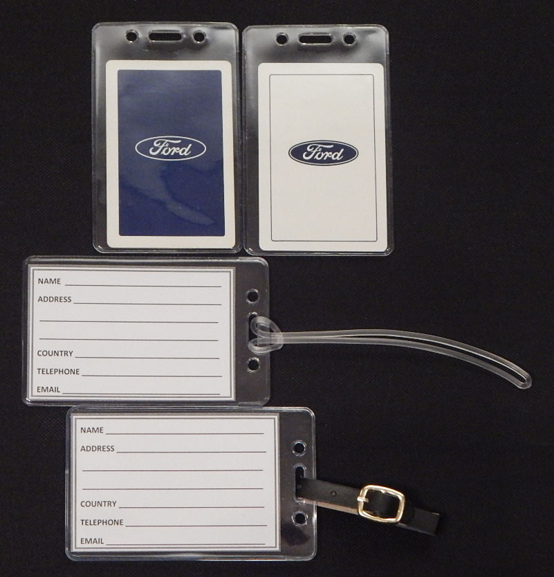 Set of (2) Luggage tags w/ Ford playing card