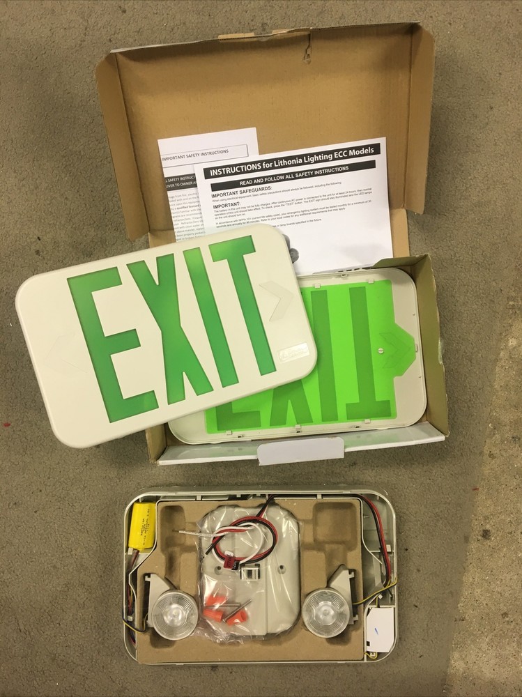 Lithonia Lighting Exit Emergency Combo ECC Series 120/277-Volt Integrated LED
