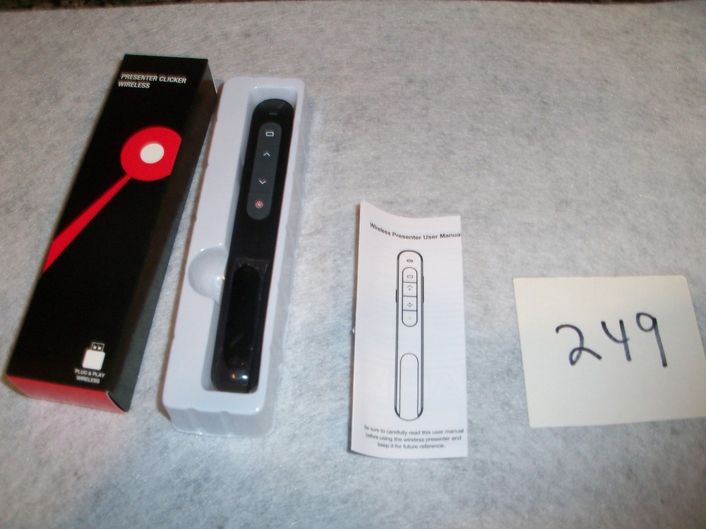 NEW Black Wireless USB Presenter Clicker Pen Style Remote Control / Receiver