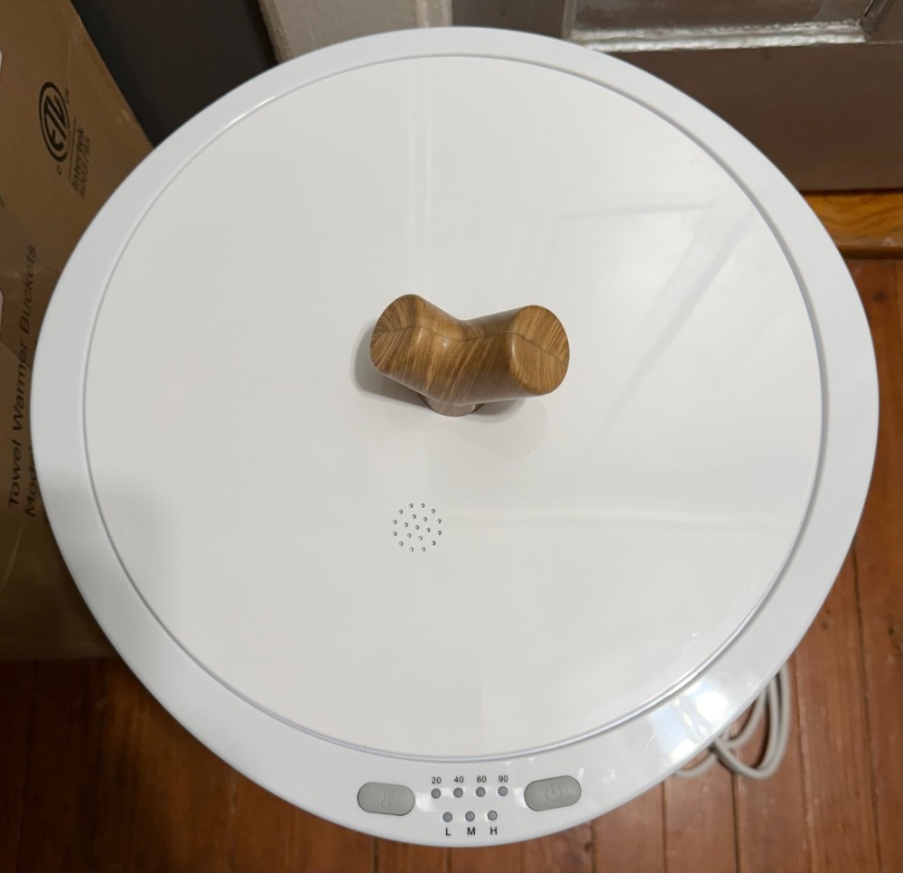 Vevor 20L Large Towel Bucket Warmer, Auto Shut Off with Timer in White