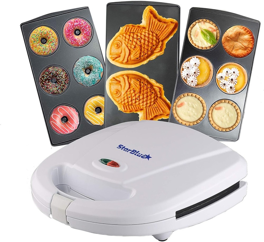 Mini-Donuts Maker Mini-Pie & Quiche Maker Taiyaki Maker – NEW 3 in 1 Three