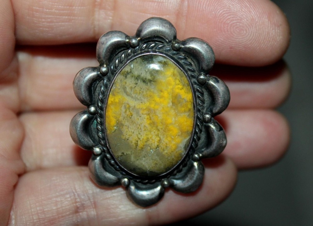 Hefty Emer Thompson Navajo Jasper Sterling Ring 9.5 22 Grams