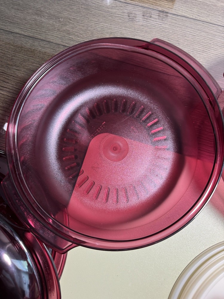 Tupperware TupperWave Stack Cooker Set 12 Pcs Cranberry Used Combo From 2 Sets