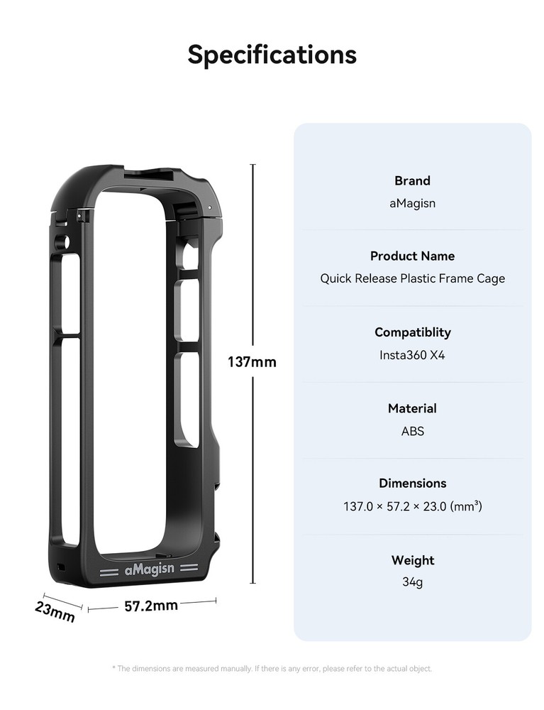 For Insta360 X4 Camera Quick Release Rabbit Cage Protection Frame Accessories
