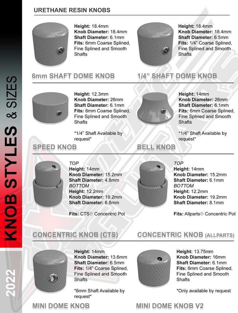 Xentric Guitars - SPRING PEARL Series Resin Guitar Knobs & Switch Caps