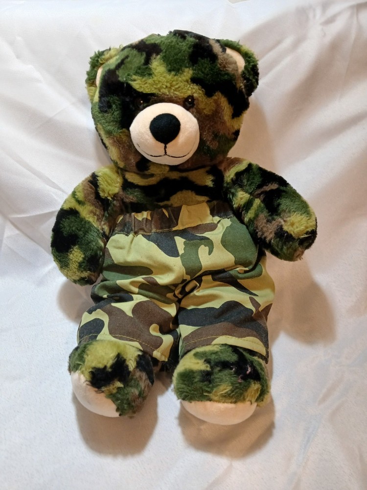 Build A Bear Workshop Camouflage Camo Teddy Bear 16" Plush Stuffed Toy