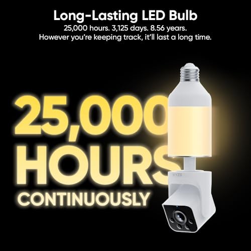 WYZE Bulb Cam Security Camera, 2K HD Outdoor Light 1 PACK, White