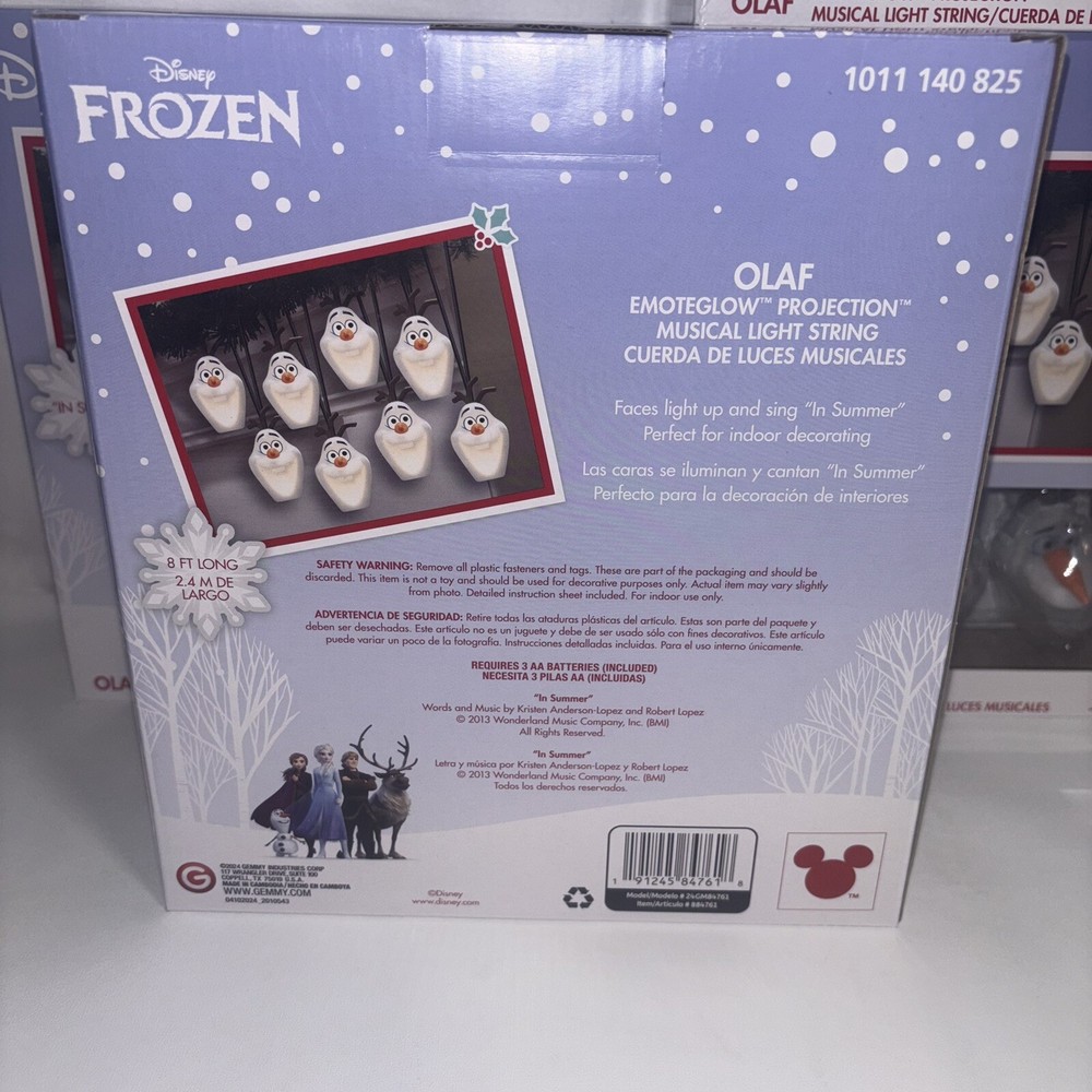 Disney Frozen OLAF Singing Illuminated 8 Ct Musical 8 FT String Light Set
