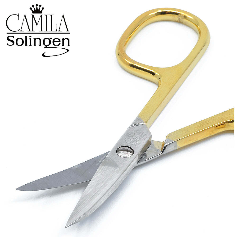 3.5" Gold Plated Curved Nail Scissors