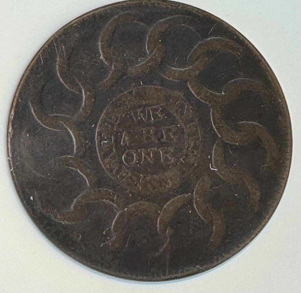 1787 Fugio 1 Cent VF 30 ANACS Certified