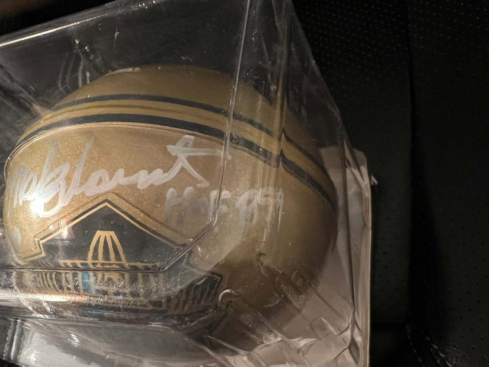 Mel Blount Signed Gold HOF Mini Helmet