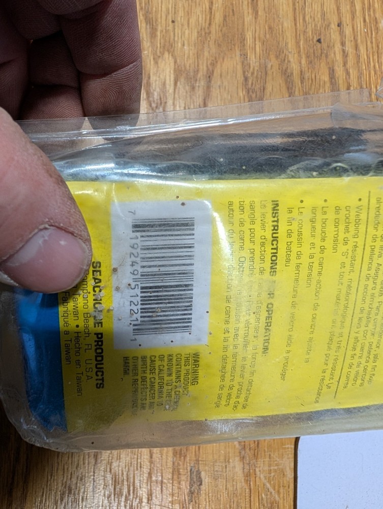 Seachoice 51221 Transom Tie Down Strap 2"x48" PAIR Black Trailer (P4CE1)