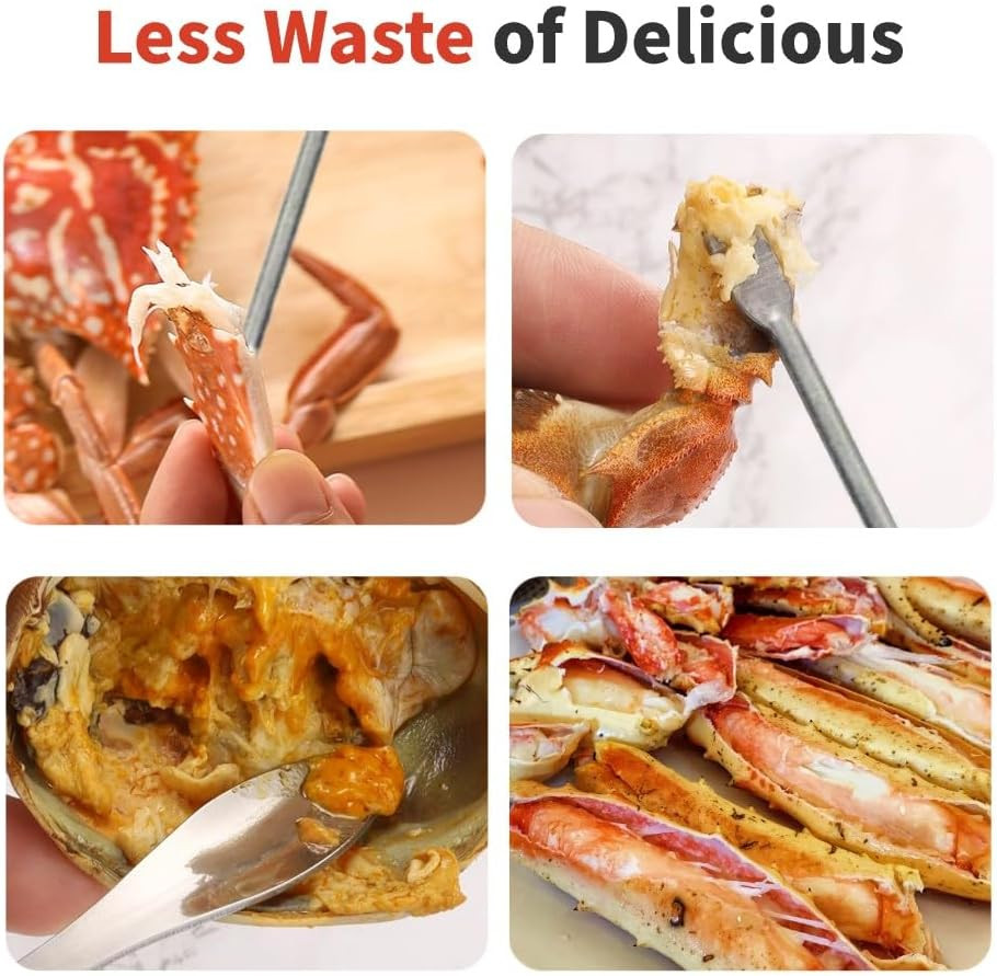 2PCS Crab Crackers and Tools Multifunctional Crab Leg Crackers Efficient Lobster