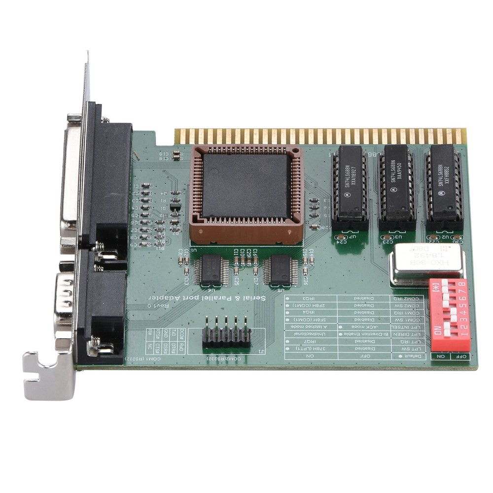 NEW ISA RS232 Serial & Parallel Port Expansion Card ISA COM1 COM2 LPT PC Adapter