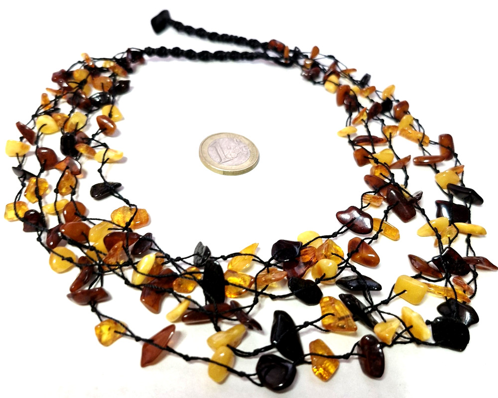 5-Line Genuine Baltic Amber Necklace