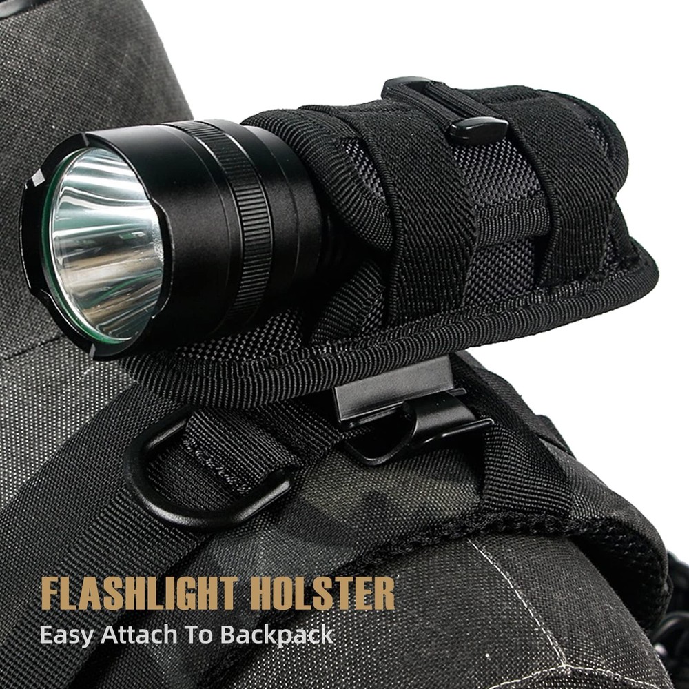 Tactical Molle Flashlight Holder Nylon Belt Holster Flashlight Torch Case Pouch