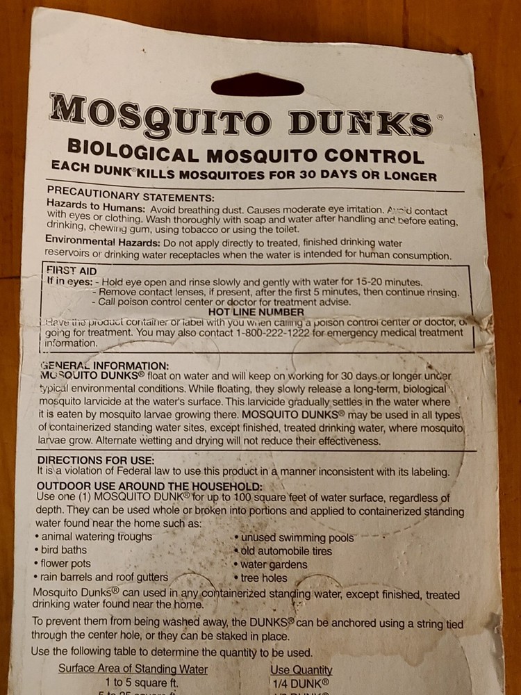 Summit Mosquito Dunks Floating Pod Kill Biologically Safe Method 6 pack -NEW